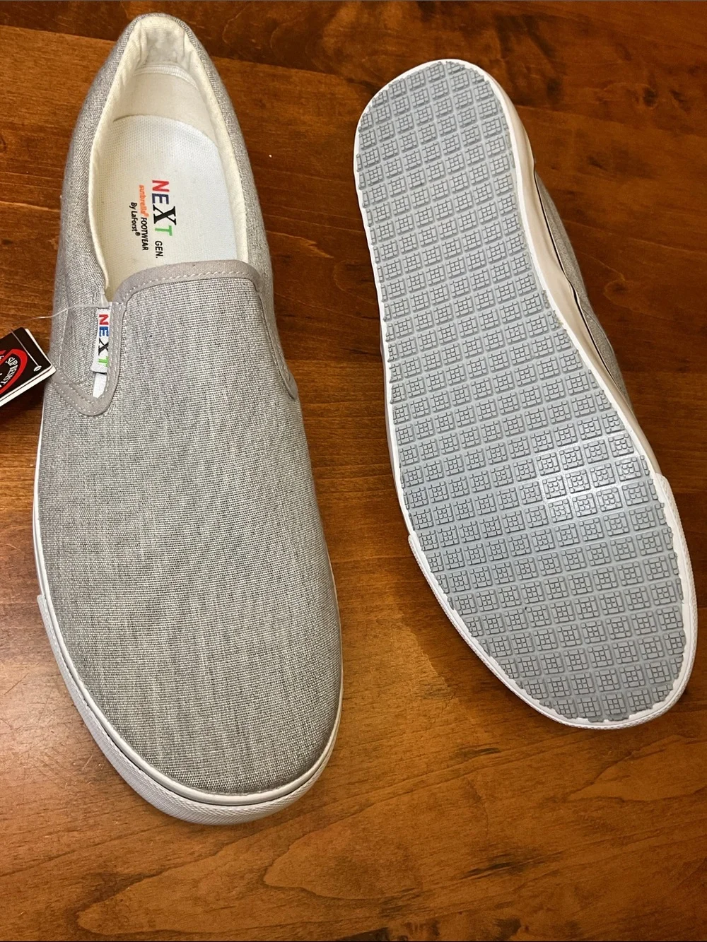 next Men's Light Gray Slip-On Canvas Loafers